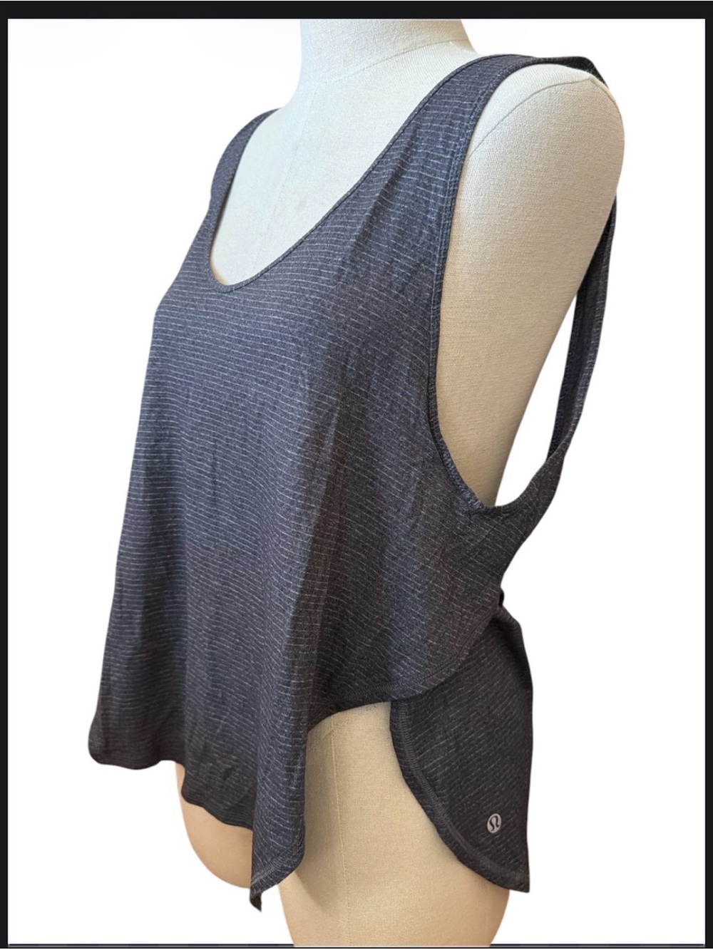 LULULEMON Charcoal Stripe Open-Side Tank